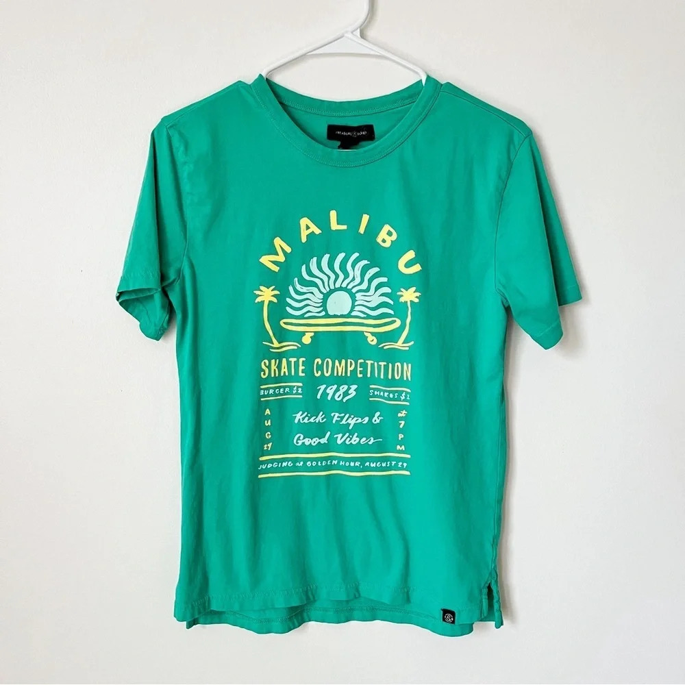 Treasure & Bond Boys Tee Shirt XL 14 / 16 Malibu Skate Summer Tropical Vacation